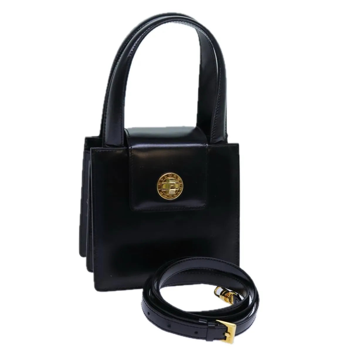 Bvlgari Handbag Leather, Black, Leather, Handbag