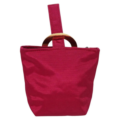 Celine Circle Logo Nylon, Pink, Nylon, Clutch