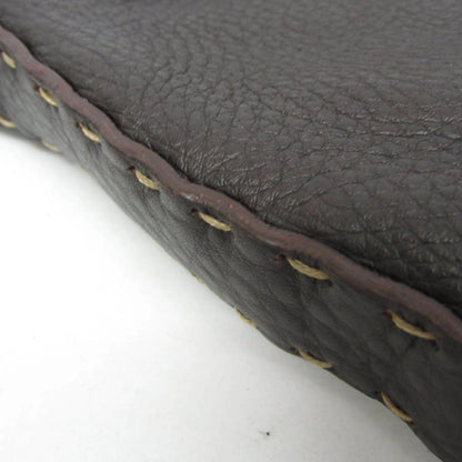 Fendi Vintage Selleria Zip Messenger Leather, Brown, Leather, Shoulder Bag