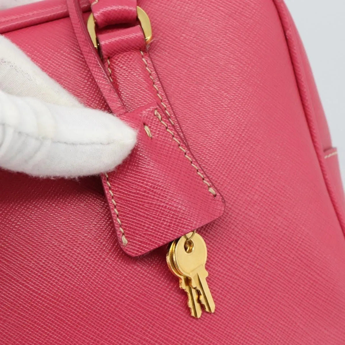 Prada Bauletto Saffiano Leather, Pink, Leather, Handbag