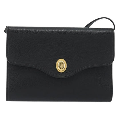 Christian Dior Vintage CD Flap Leather, Black, Leather, Shoulder Bag