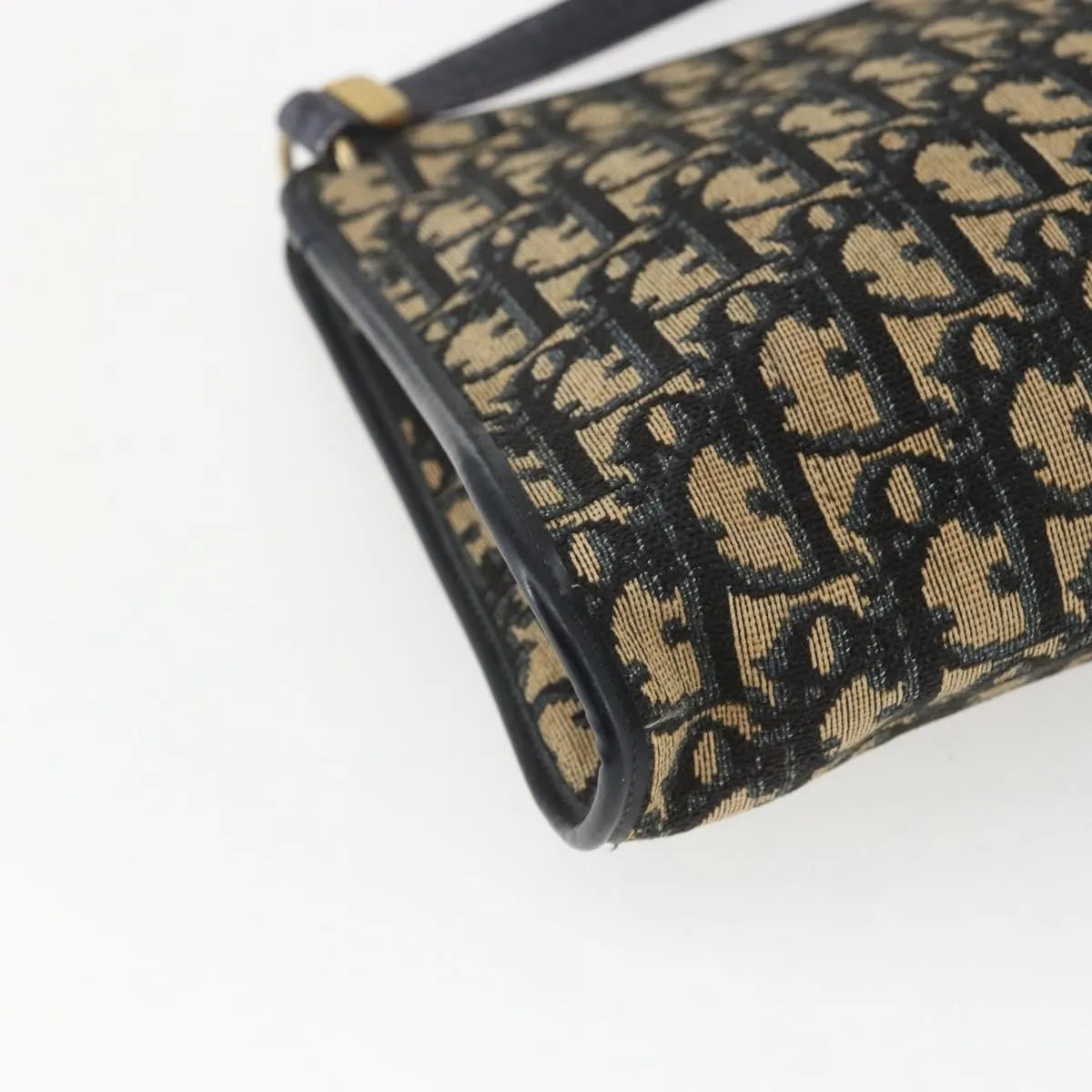 Christian Dior Vintage Trotter Canvas, Navy, Canvas, Shoulder Bag