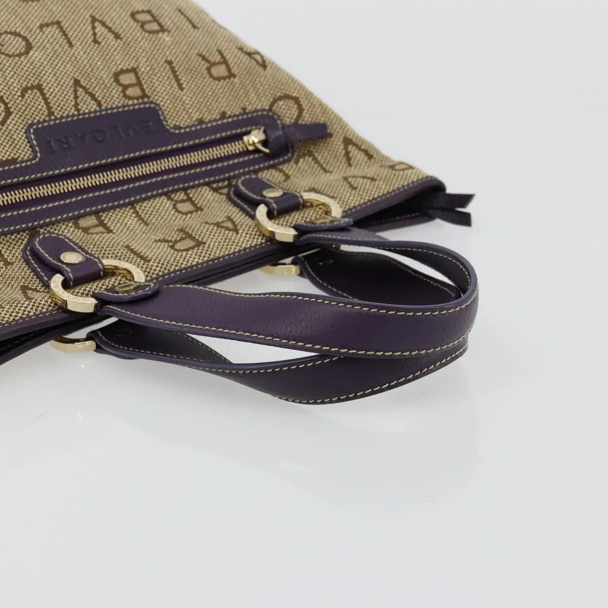 Bvlgari Logomania Canvas, Beige, Canvas, Tote Bag