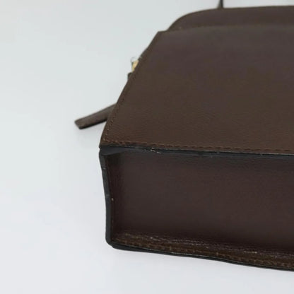 Celine Vintage Turnlock Leather, Brown, Leather, Shoulder Bag