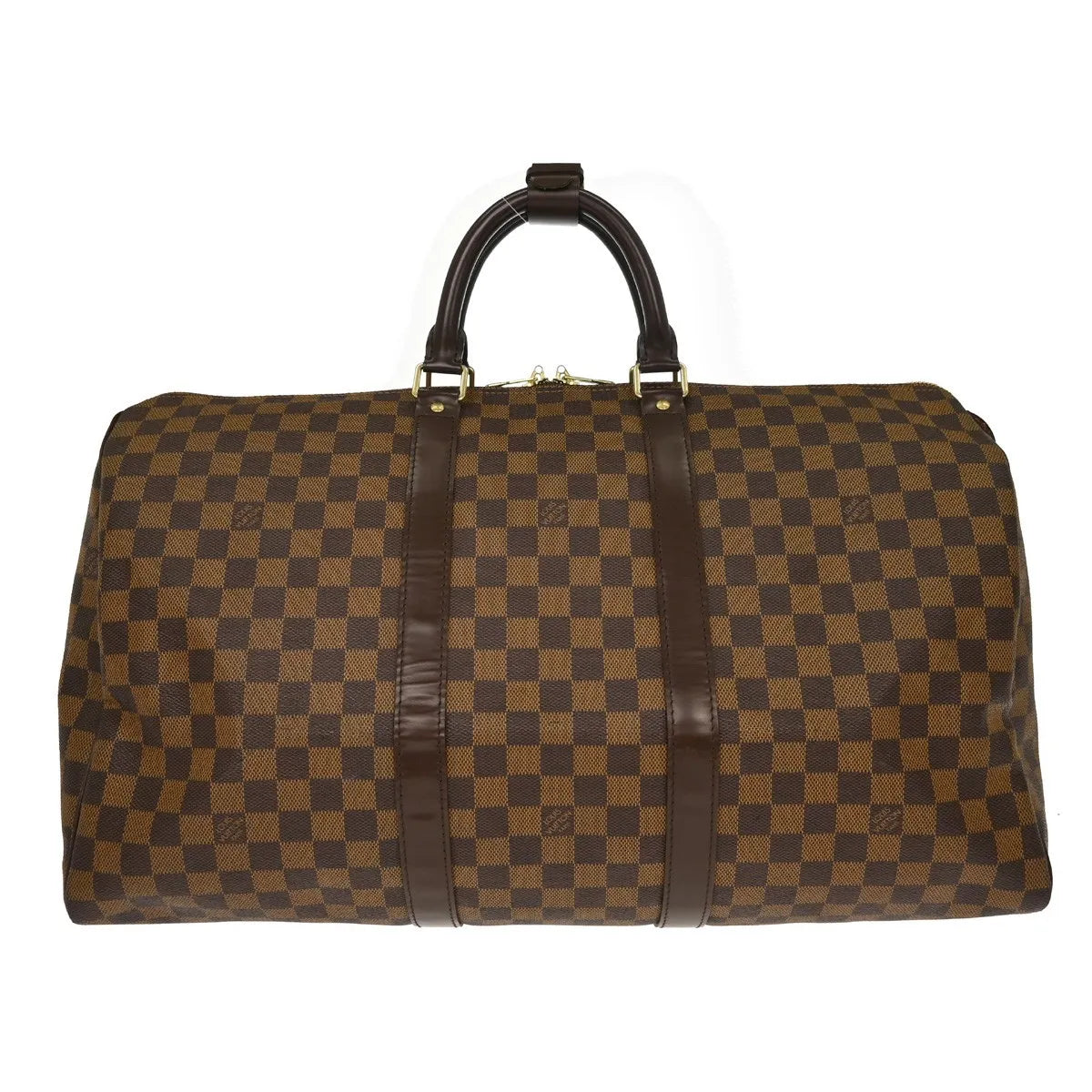 Louis Vuitton Keepall Damier Ebene, Brown, Canvas, Travel Bag