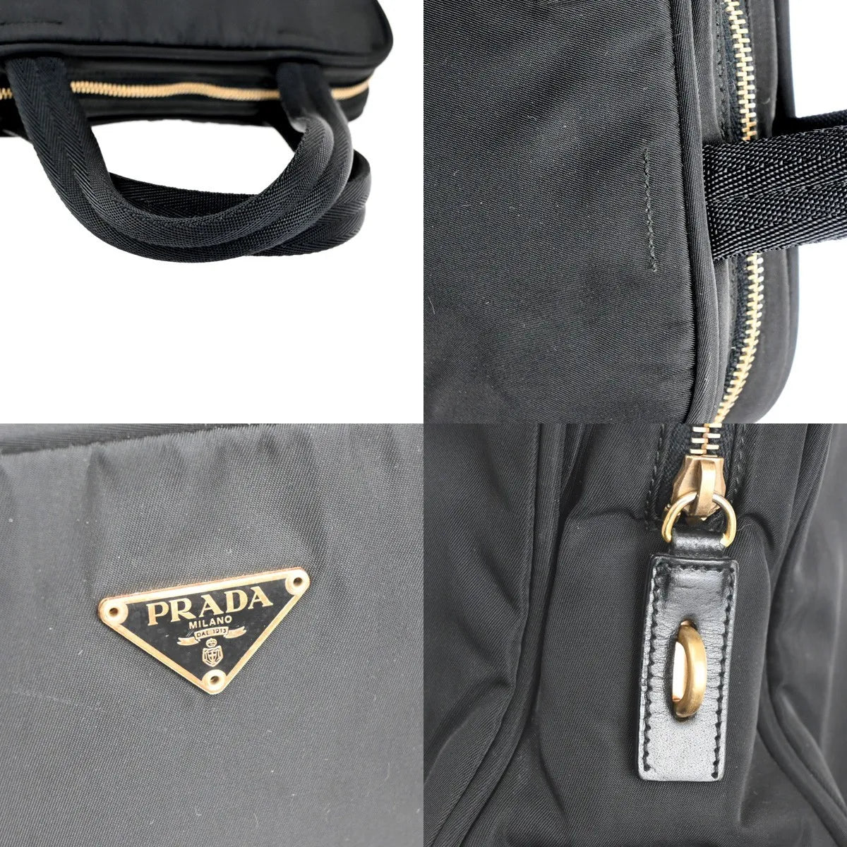 Prada Vintage Tessuto, Black, Nylon, Handbag