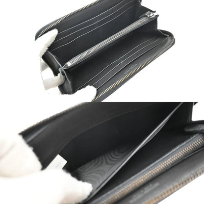 Bottega Veneta Intrecciato Long Zip Leather, Black, Leather, Wallet