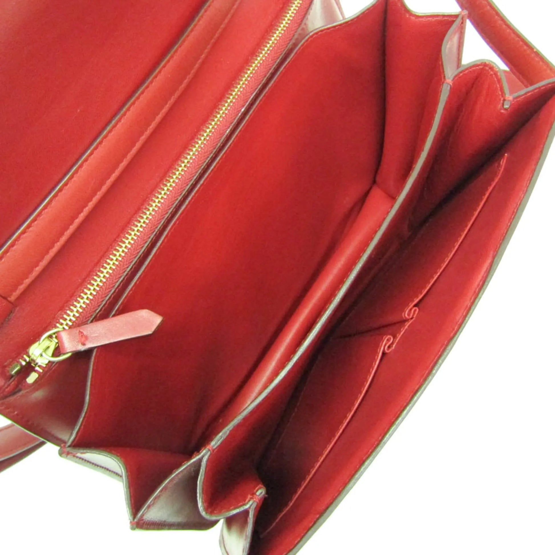 Celine Classic Box Smooth Leather, Red, Calfskin, Handbag