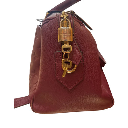 Louis Vuitton Speedy Bandouliere Monogram Empreinte Leather, Burgundy, Leather, Handbag