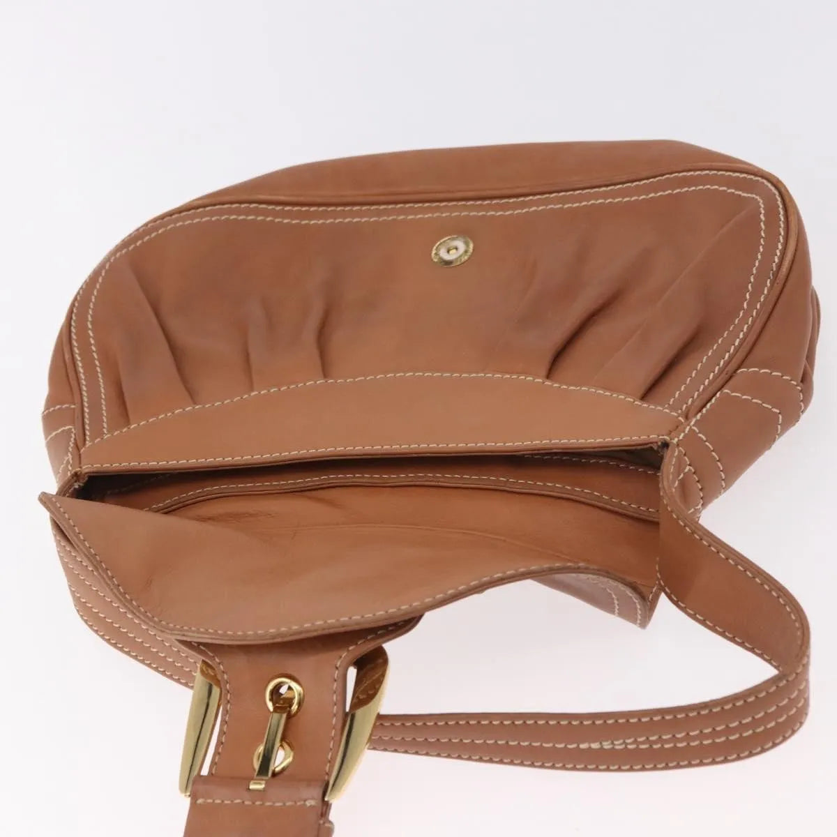 Celine Biker Boogie Satchel Leather, Brown, Leather, Shoulder Bag