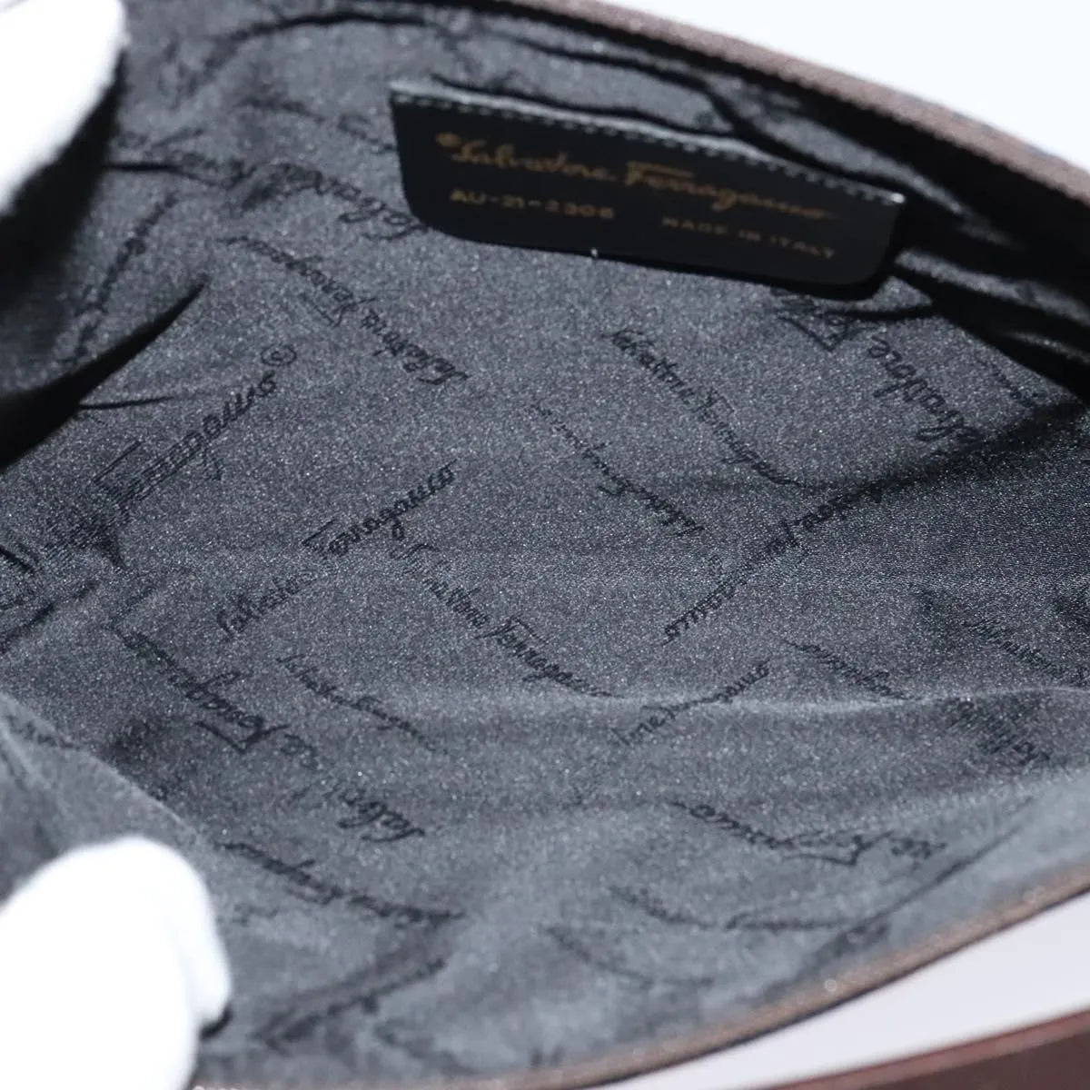 Salvatore Ferragamo Gancini Canvas, Navy, Canvas, Handbag