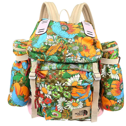 Gucci Gucci x The North Face Flap Printed Nylon, Multicolour, Canvas, Backpack