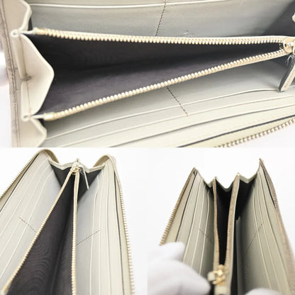 Gucci Interlocking G Zip Around Wallet (Outlet) Leather, Beige, Leather, Wallet