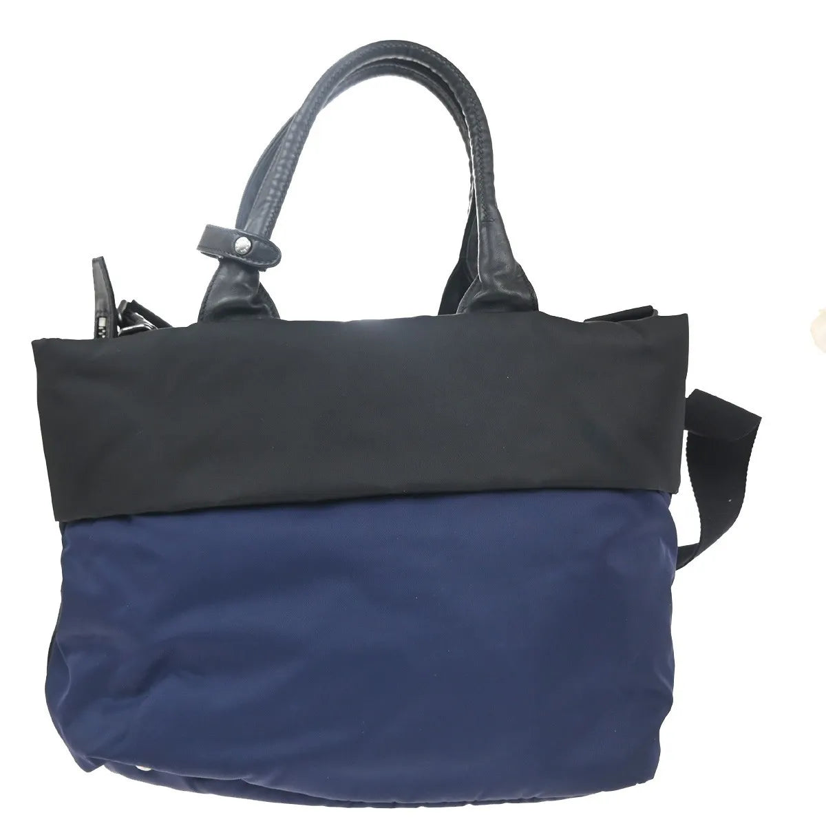 Prada Convertible Double Tote Tessuto, Black, Nylon, Handbag