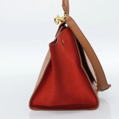 Celine Trapeze Leather with Suede, Brown, Leather, Handbag