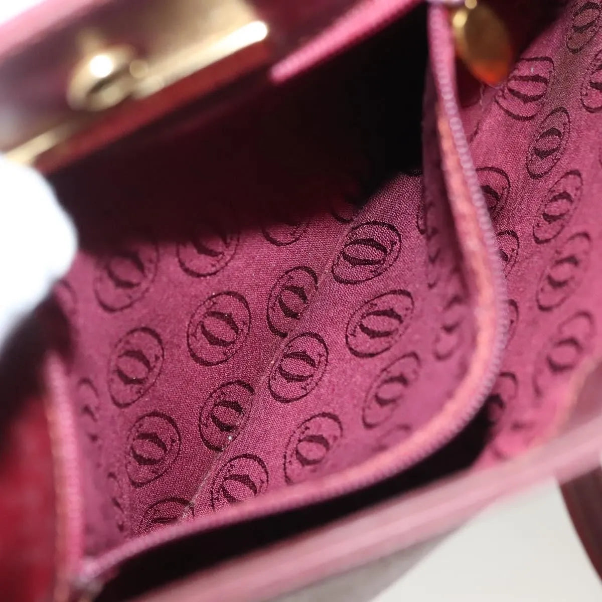 cartier Vintage must de Cartier Leather, Burgundy, Leather, Shoulder Bag