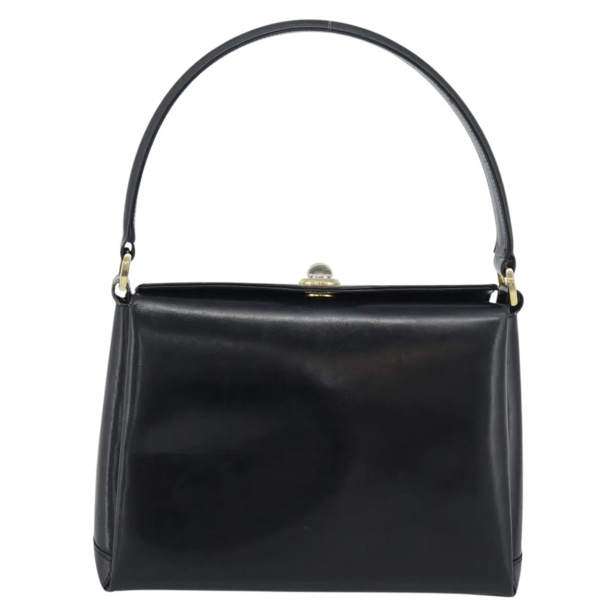 Gucci Vintage Convertible Box Leather, Black, Leather, Handbag