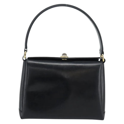 Gucci Vintage Convertible Box Leather, Black, Leather, Handbag