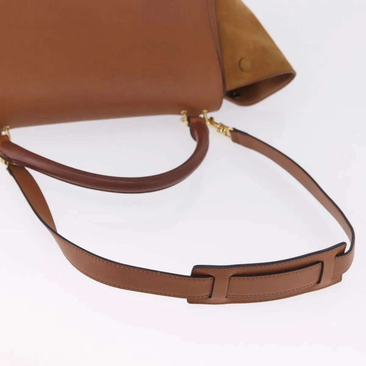 Celine Trapeze Leather, Brown, Leather, Handbag