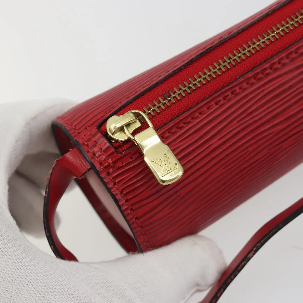 Louis Vuitton Soufflot Pochette Epi Leather, Red, Leather, Clutch