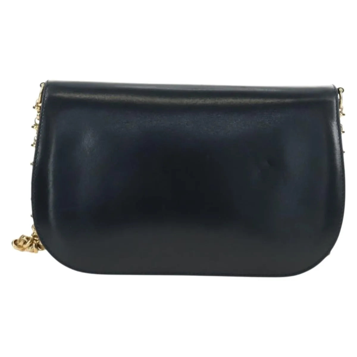Gucci Chain Flap Leather, Navy, Leather, Shoulder Bag