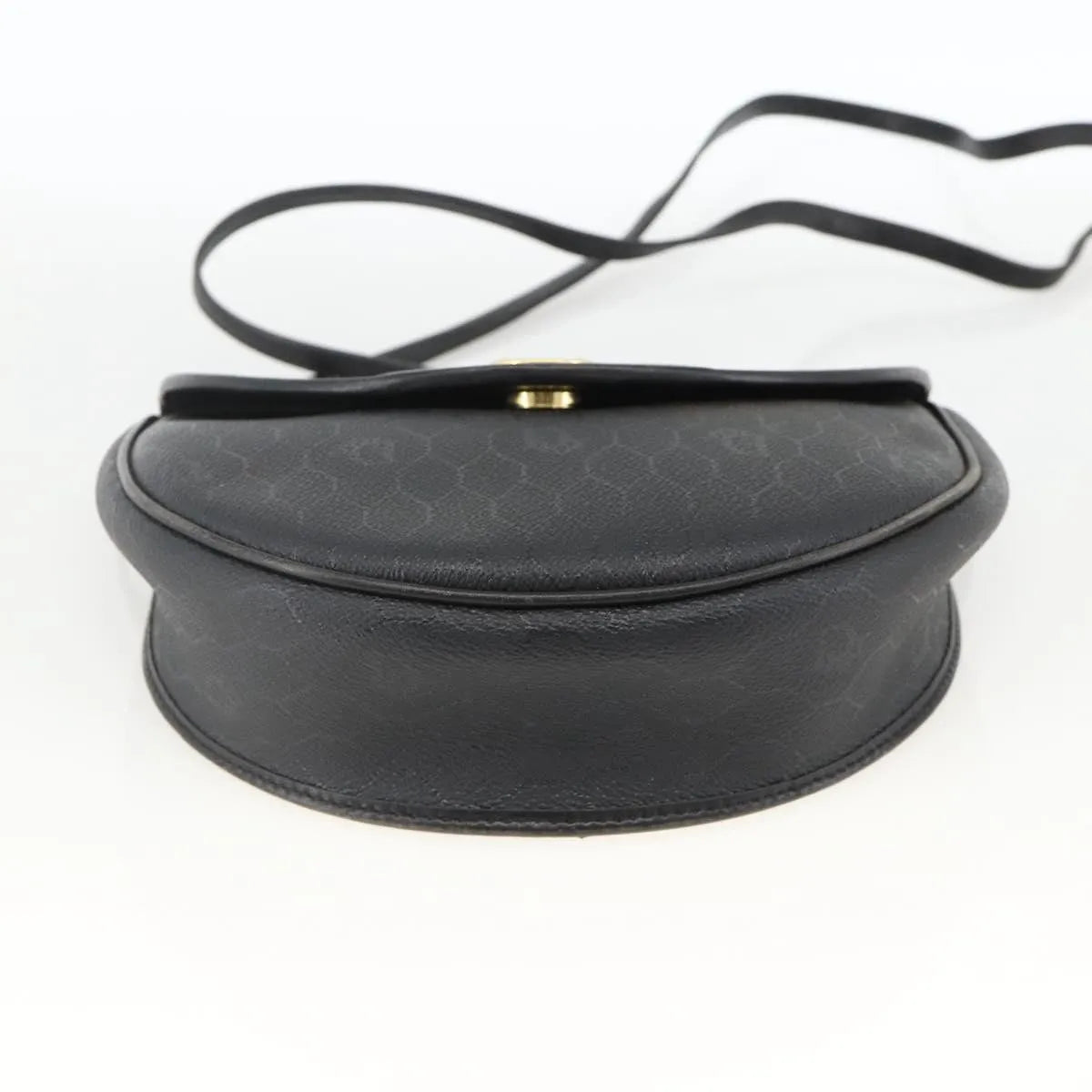 Christian Dior Vintage Honeycomb Flap Coated Canvas, Black, Canvas, Shoulder Bag