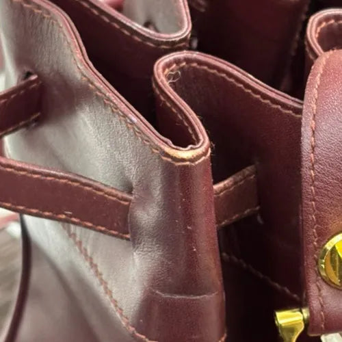 Cartier Must de cartier Leather, Red, Leather, Shoulder Bag