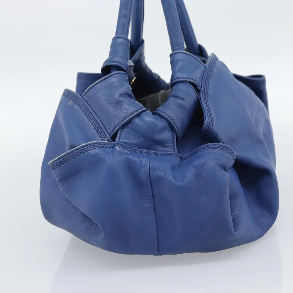 Loewe Anagram Logo Nappa Aire Hand Leather, Blue, Leather, Handbag
