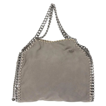 Stella McCartney Falabella Fold Over Faux Suede, Gray, Synthetic, Shoulder Bag