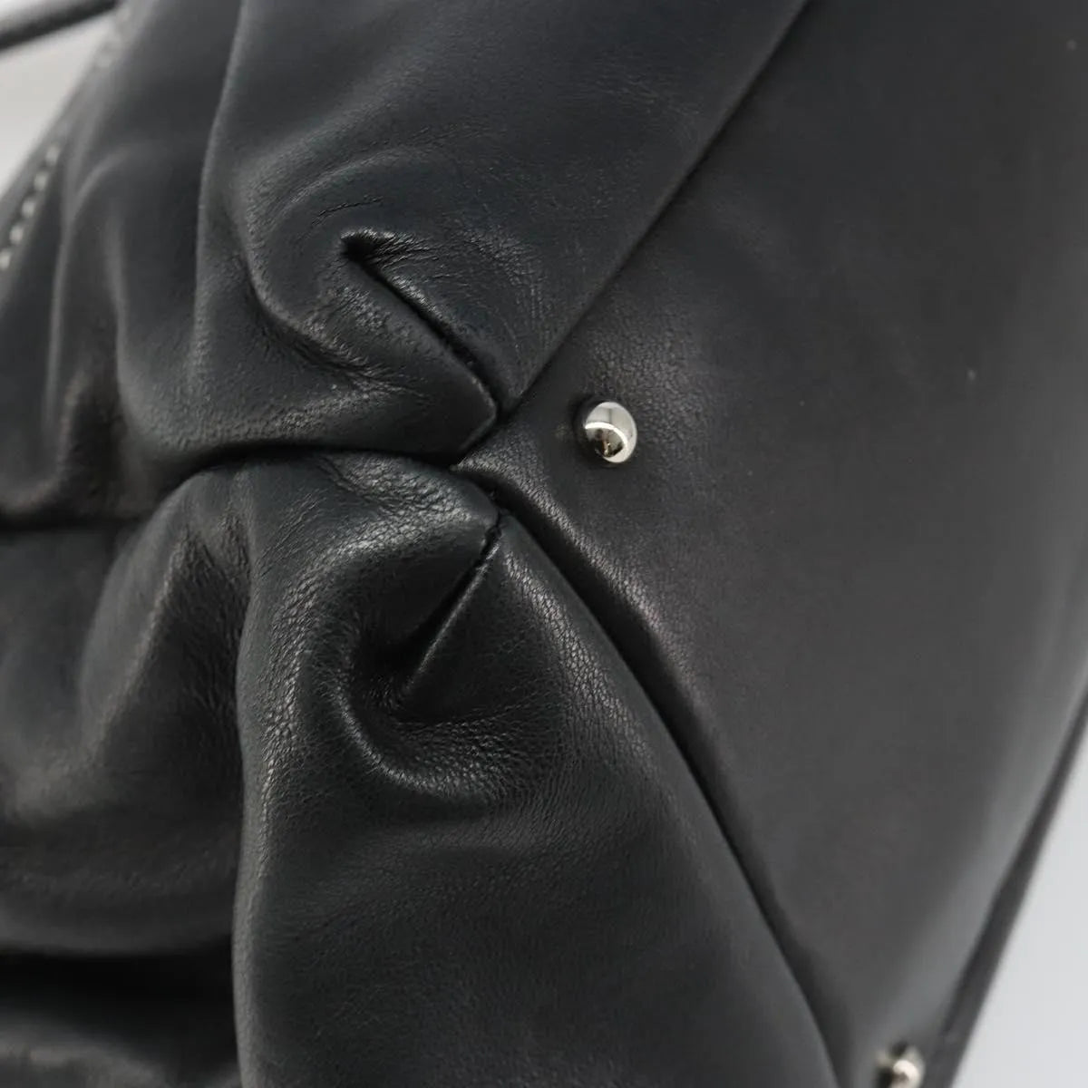 Chanel CC Shoulder Bag Leather, Black, Leather, Handbag