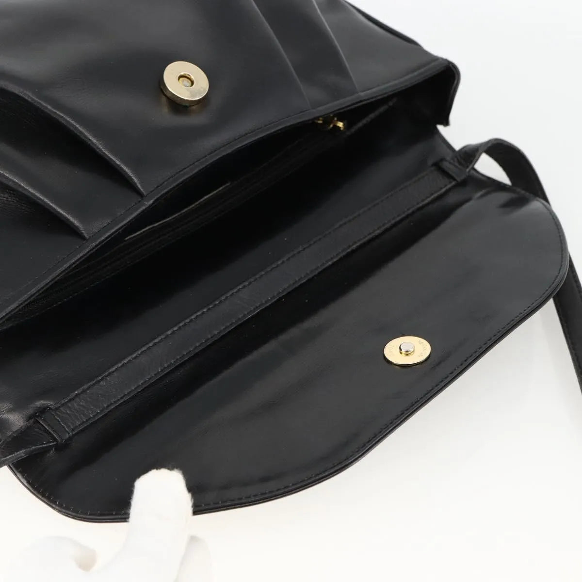 Salvatore Ferragamo Flap Shoulder Patent leather, Black, Patent Leather, Shoulder Bag