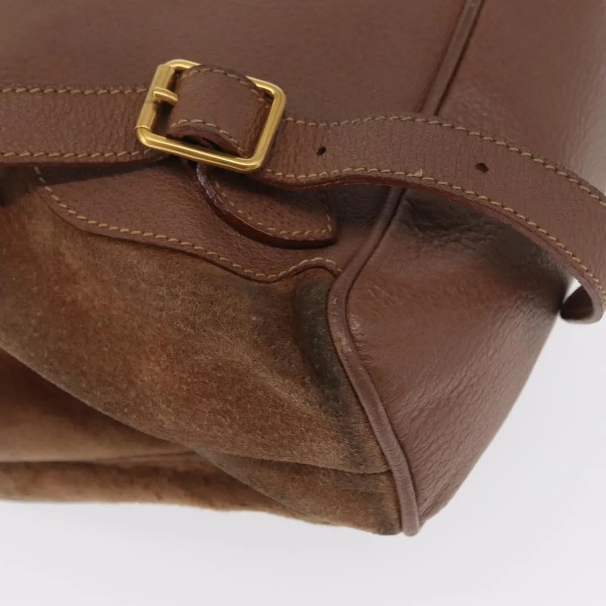 Gucci Vintage Bamboo Suede, Brown, Suede, Backpack