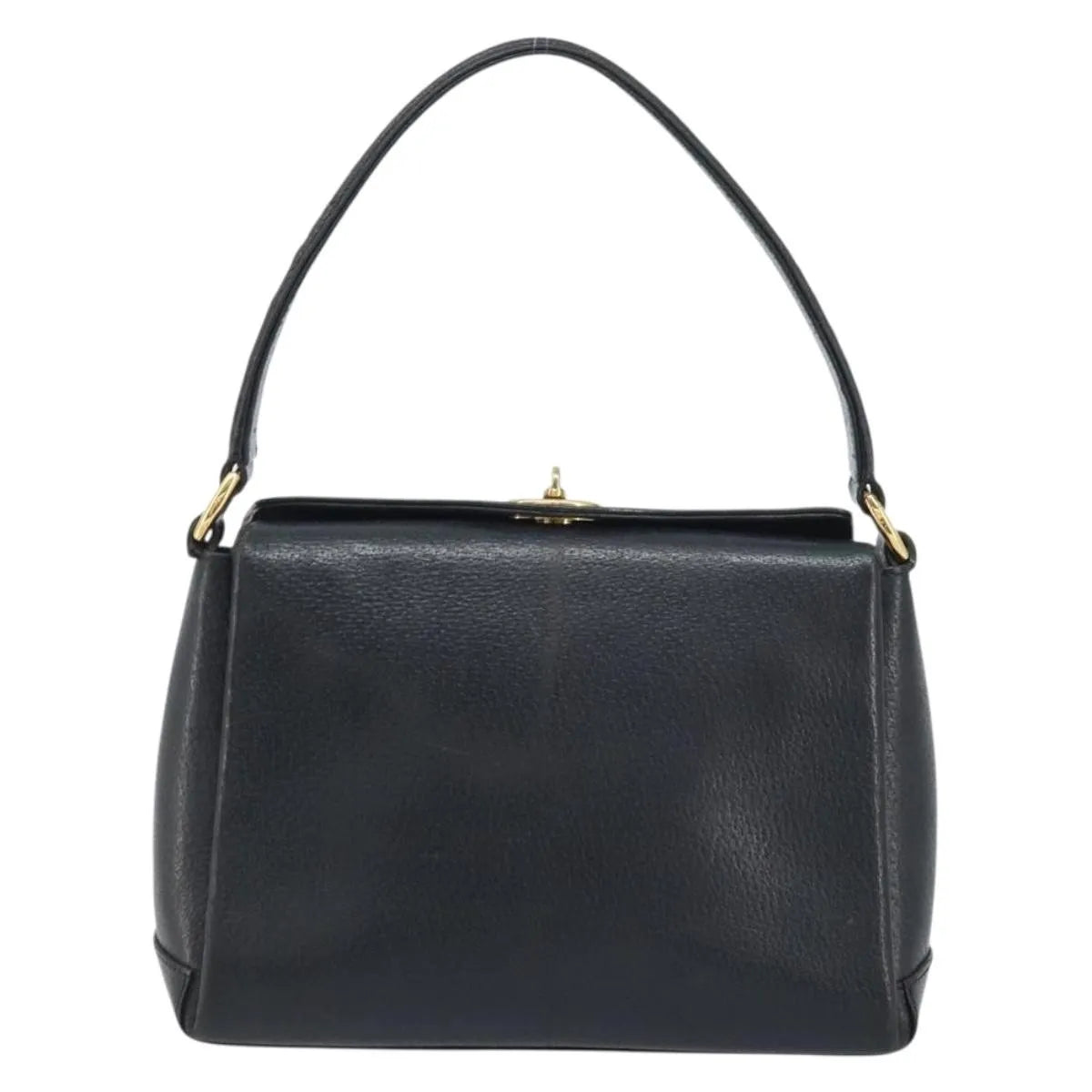Gucci Vintage Convertible Bamboo Box Leather, Black, Leather, Handbag