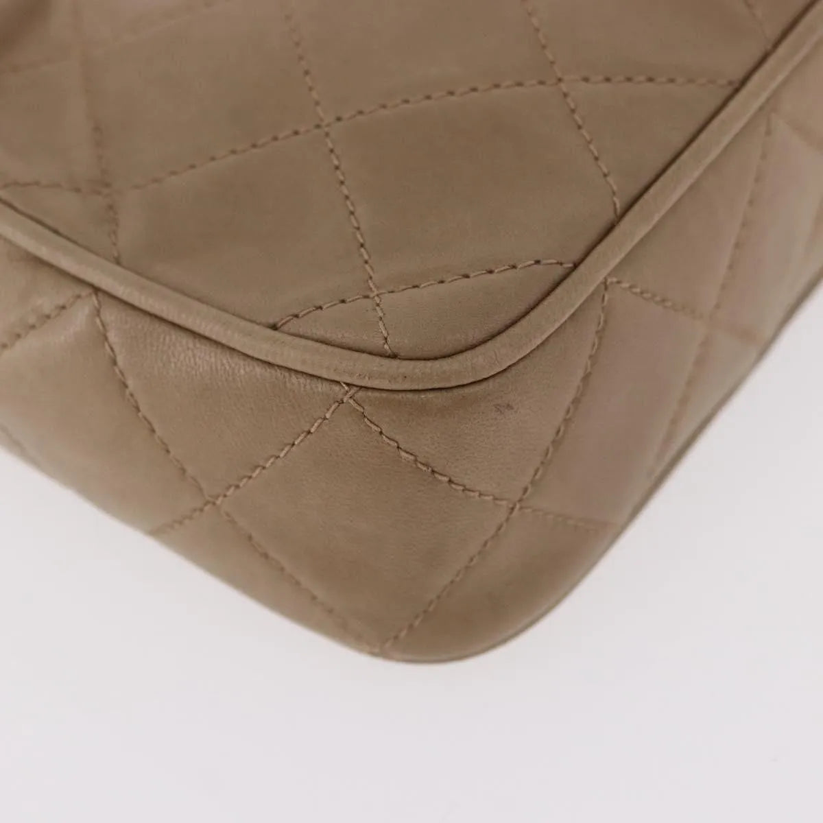 Chanel Vintage Clutch Leather, Beige, Leather, Clutch