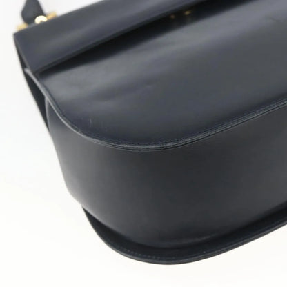Salvatore Ferragamo Gancini Leather, Navy, Leather, Shoulder Bag