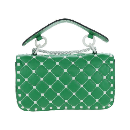 Valentino Garavani Free Rockstud Spike Flap Quilted Leather, Green, Leather, Handbag