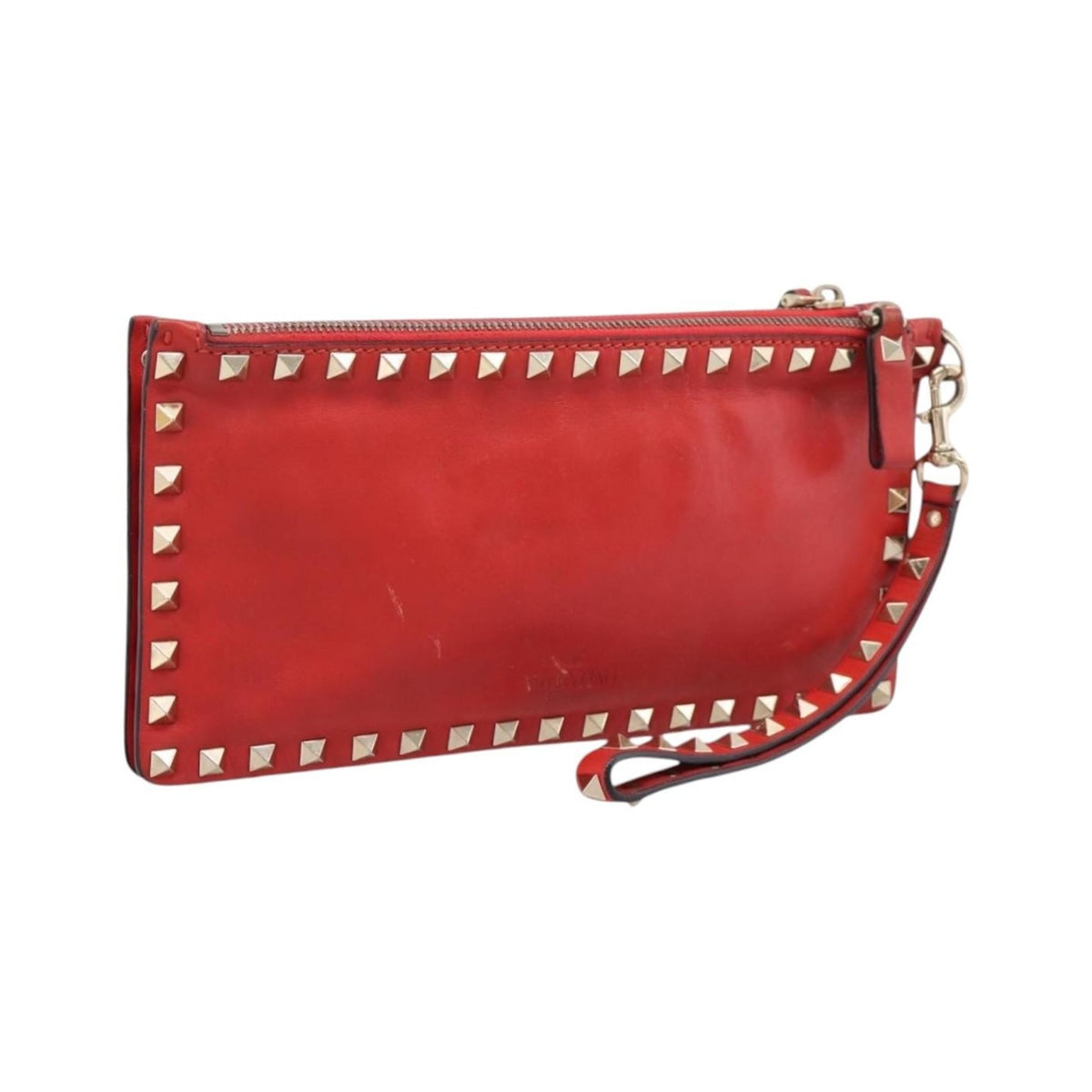 Valentino Garavani Rockstud Clutch Leather, Black, Leather, Clutch