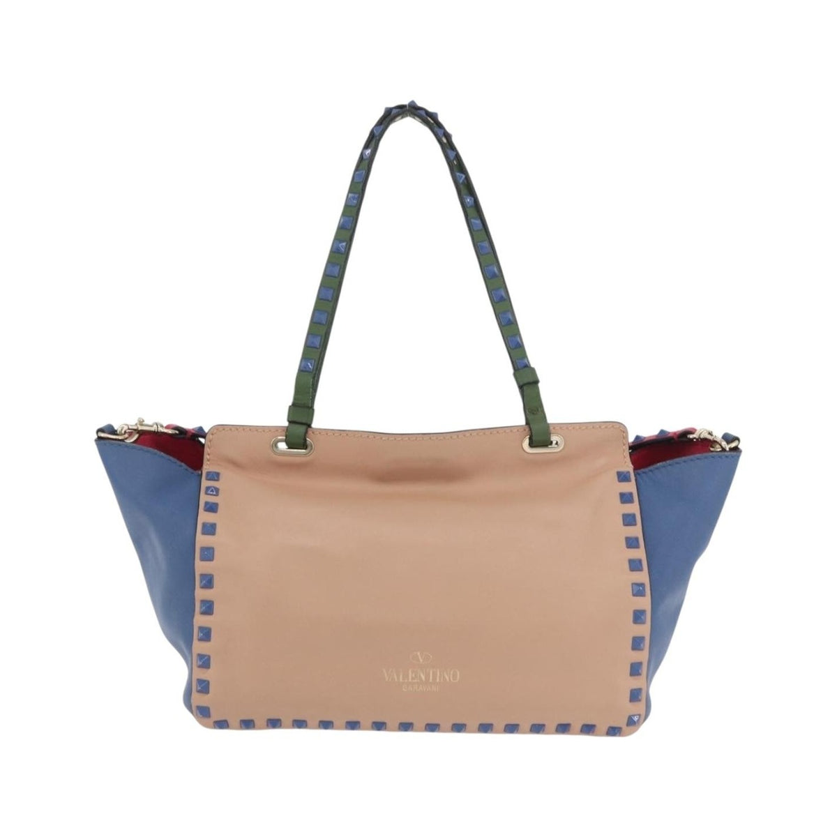 Valentino Garavani Rockstud Frame Handle Calf Hair, Multicolour, Leather, Handbag