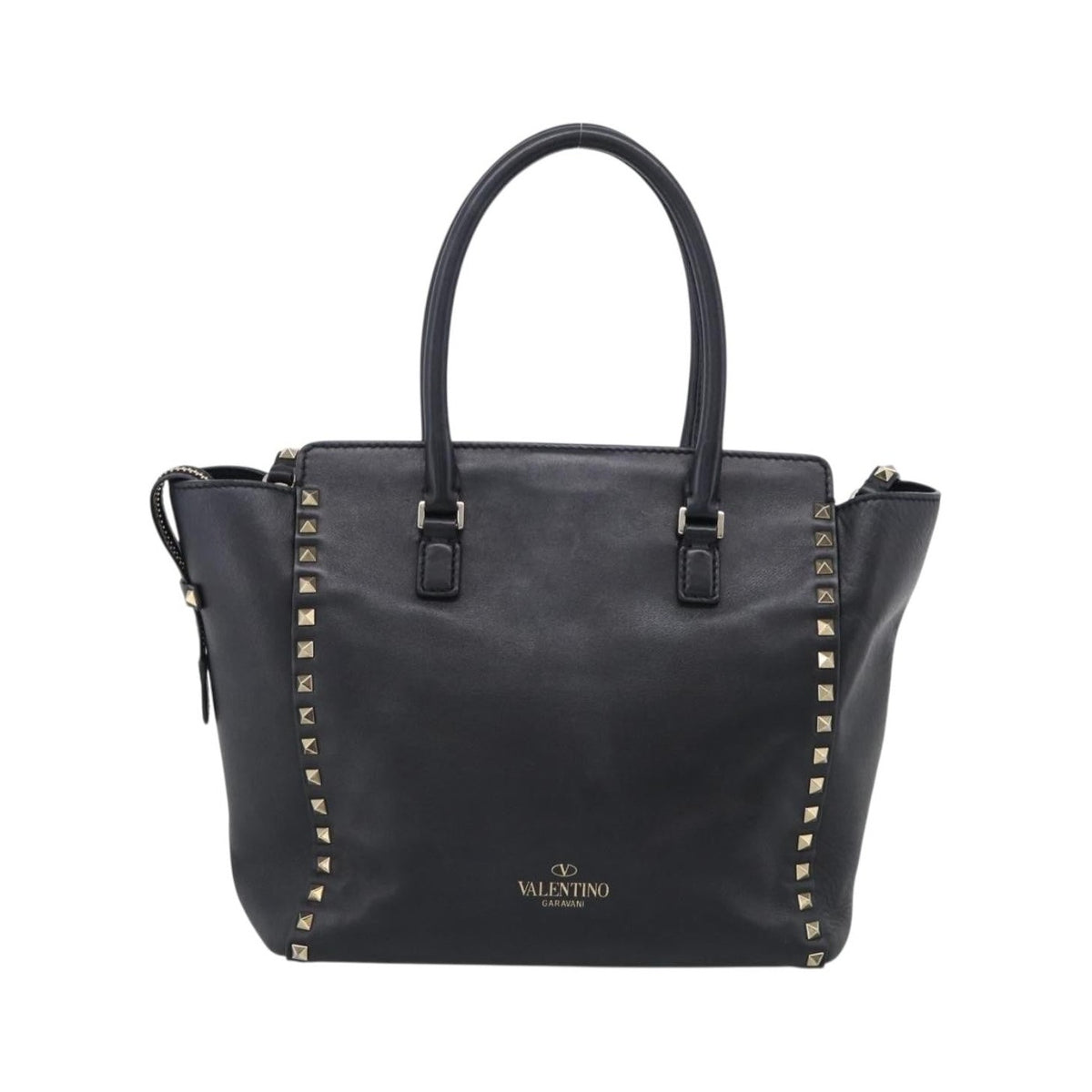 Valentino Garavani Rockstud Soft Leather, Black, Leather, Tote Bag