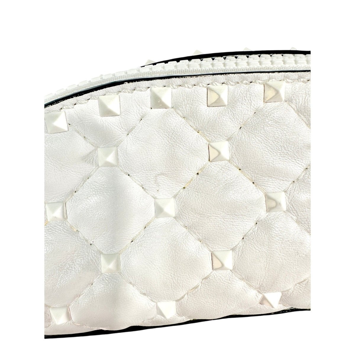 VALENTINO GARAVANI Rockstud Spike Waist Belt White - Brandsamsara