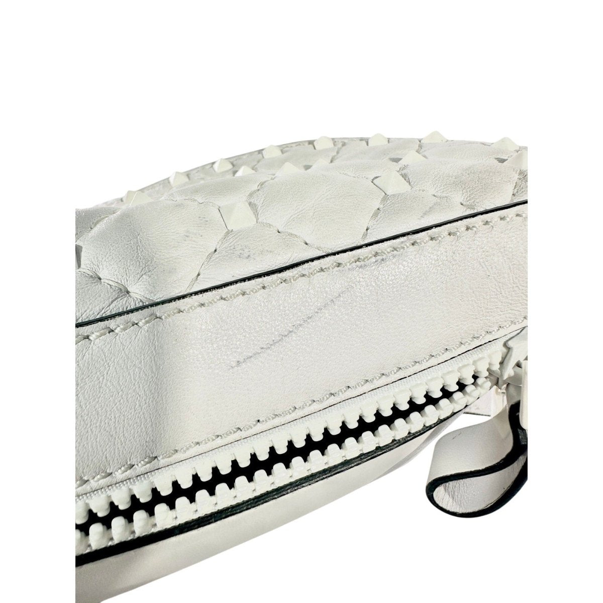VALENTINO GARAVANI Rockstud Spike Waist Belt White - Brandsamsara