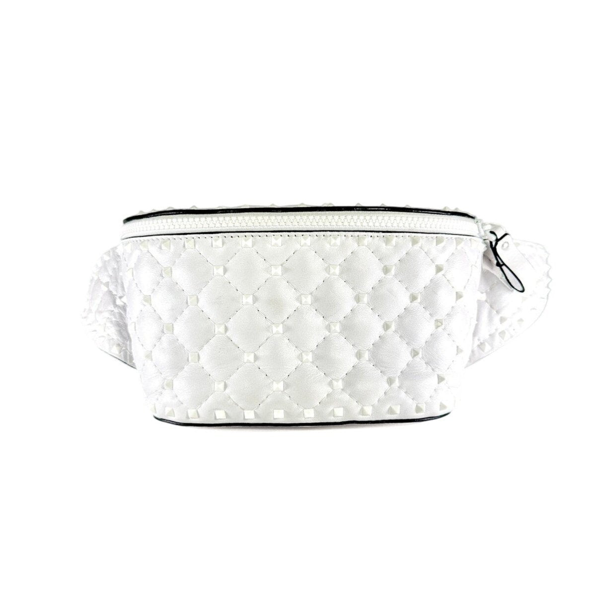 VALENTINO GARAVANI Rockstud Spike Waist Belt White - Brandsamsara