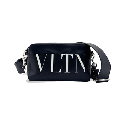 Valentino Garavani VLTN Camera Leather, Black, Calfskin, Crossbody Bag