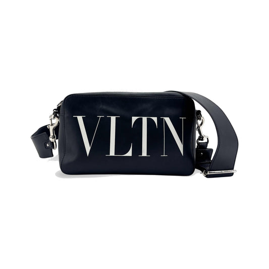 Valentino Garavani VLTN Camera Leather, Black, Calfskin, Crossbody Bag