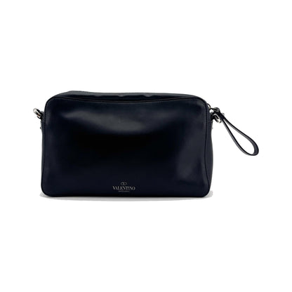 Valentino Garavani VLTN Camera Leather, Black, Calfskin, Crossbody Bag