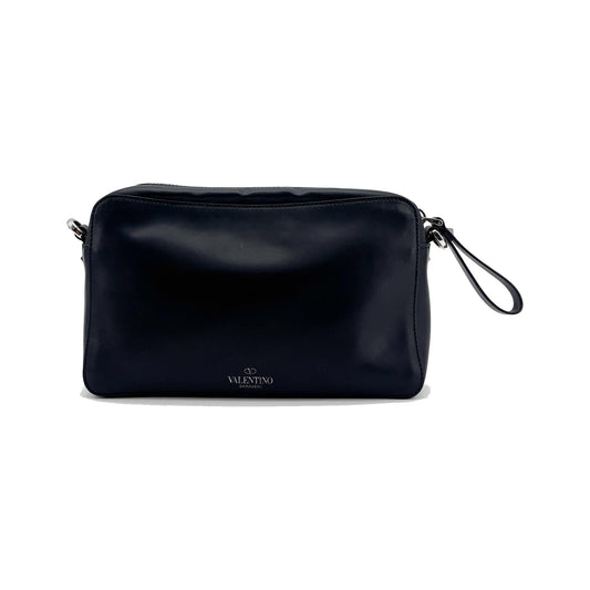 Valentino Garavani VLTN Camera Leather, Black, Calfskin, Crossbody Bag