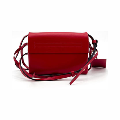Valentino Garavani VRing Belt Leather, Red, Leather, Clutch