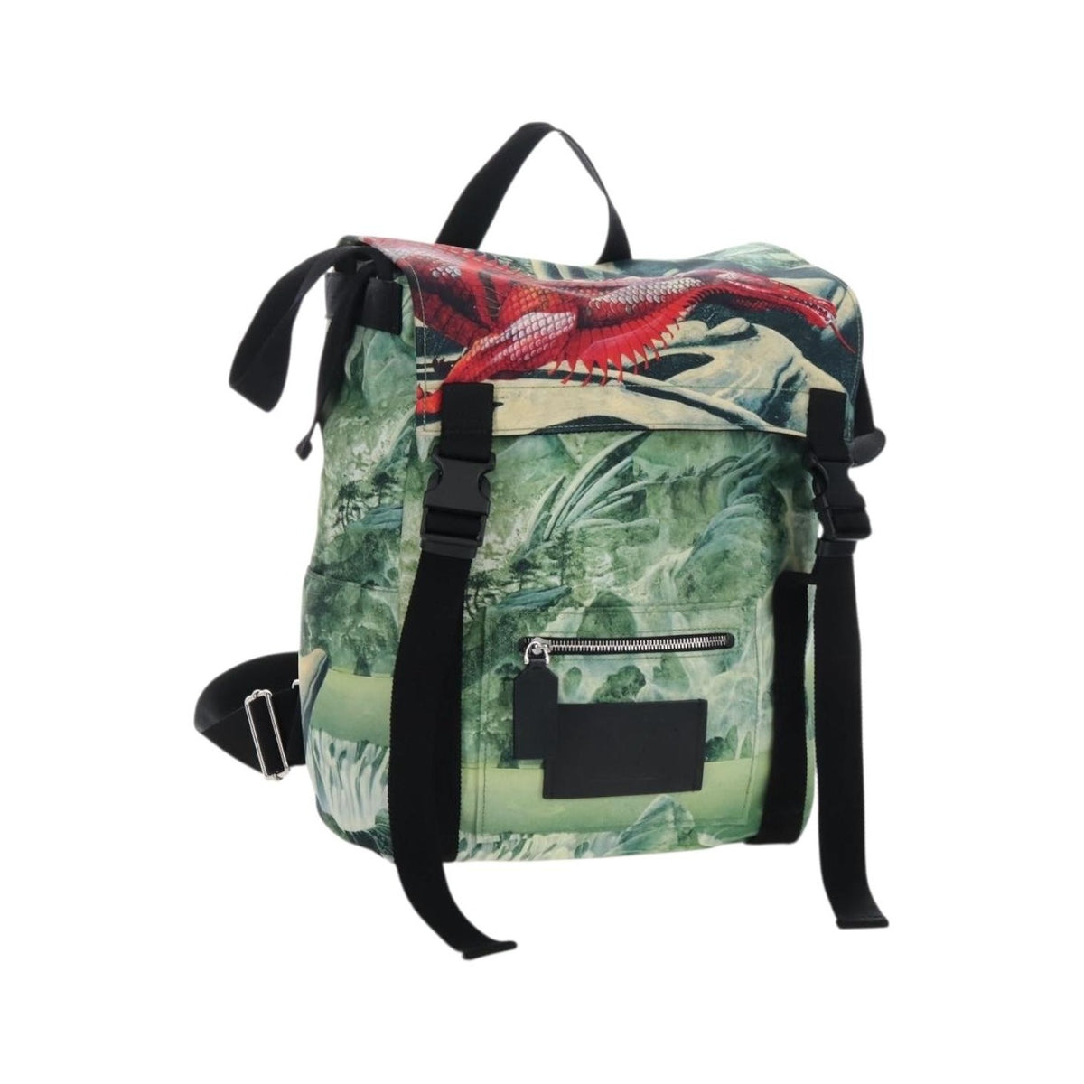 Valentino Garavani x Roger Dean Dragon Printed Nylon, Green, Nylon, Backpack