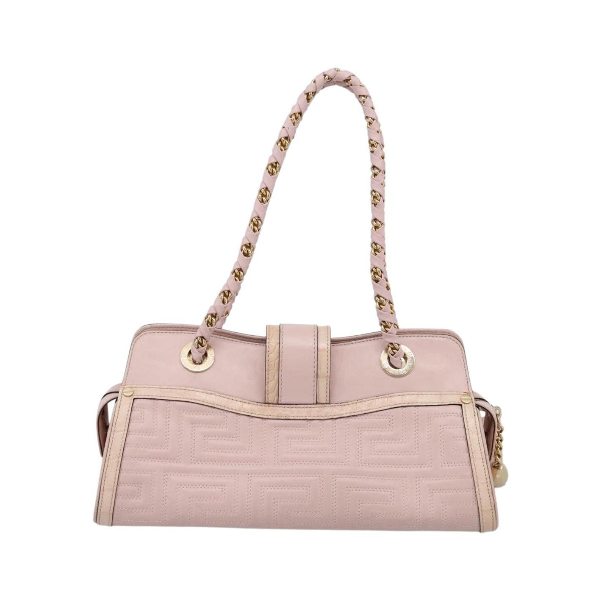 Versace Vintage Tote Leather, Pink, Leather, Tote Bag